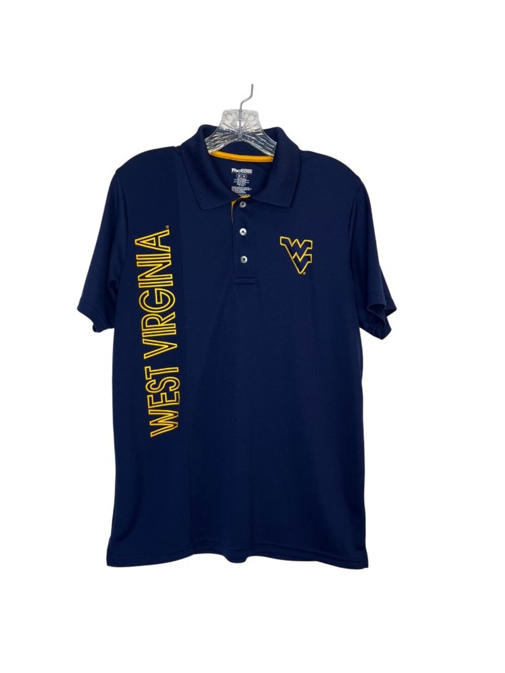 ProEdge West Virginia Mountaineers Polo Shirt Mens Medium Blue Golf